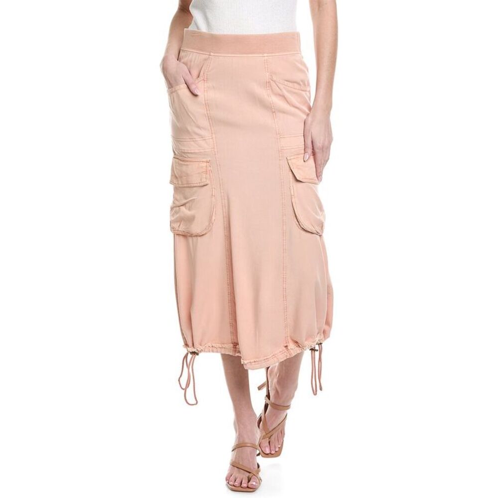 XCVI Blush Pink Drawstring Cargo Midi Skirt